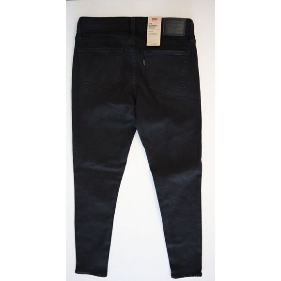 Levi's 711 Women's Sz 0 (W 25) Black Skinny Ankle Mid Rise Jeans $70 - Picture 2 of 7